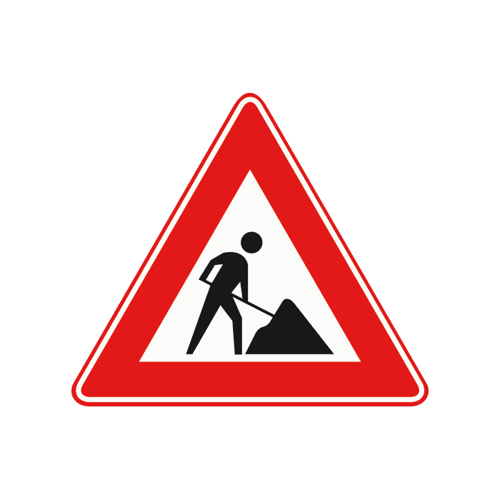 J16 - Obras en la carretera señal de tráfico
