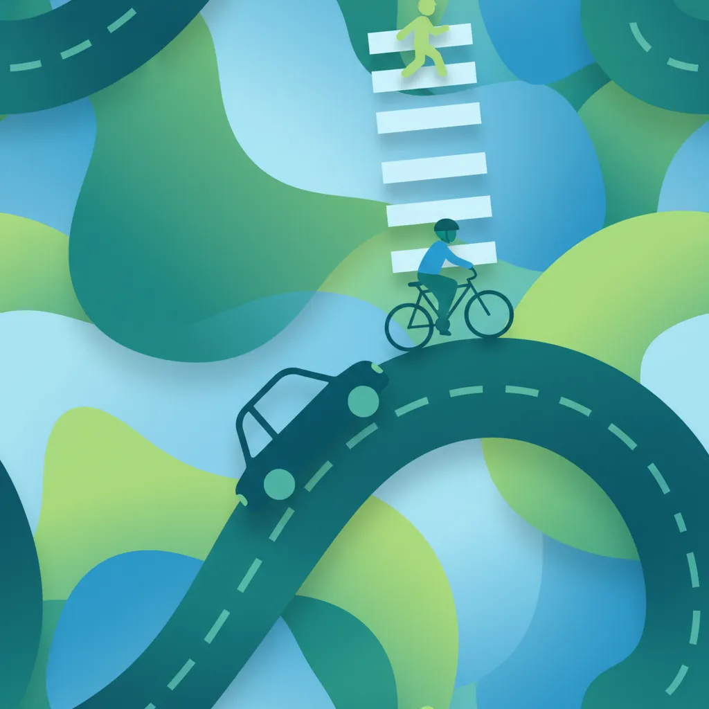 Ilustración del tema de teoría de conducción Compartir Usuarios de la Vía para alumnos de los Países Bajos