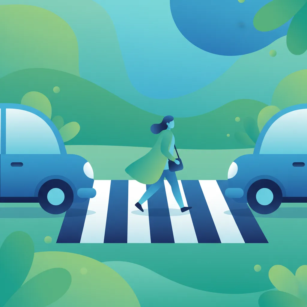 Illustration for the driving theory topic Pedestrian Priority Rules for learners in the Netherlands