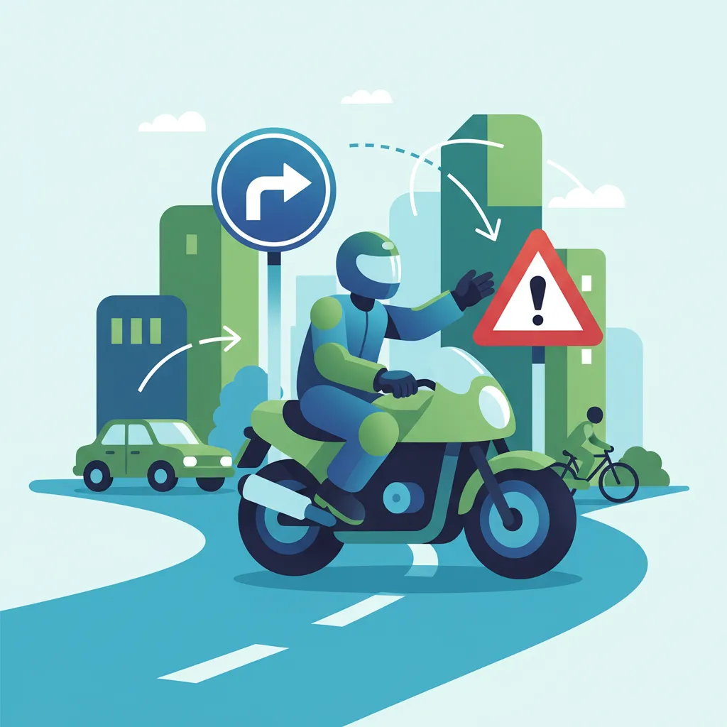 Hollanda Motosiklet Teorisi A trafik teorisi müfredatı için görsel