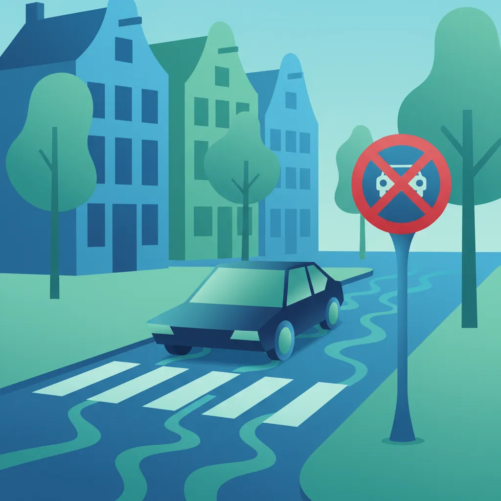 Zickzacklinjer och stoppförbudszoner i nederländsk trafik
