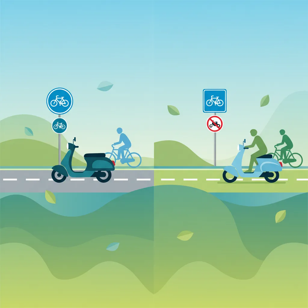 Moped- och lätt mopedplacering på vägen i Nederländerna