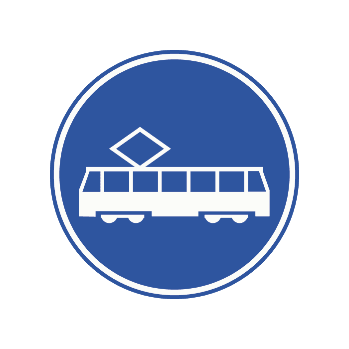 F15 - Tram Lane / Carriageway Only road sign