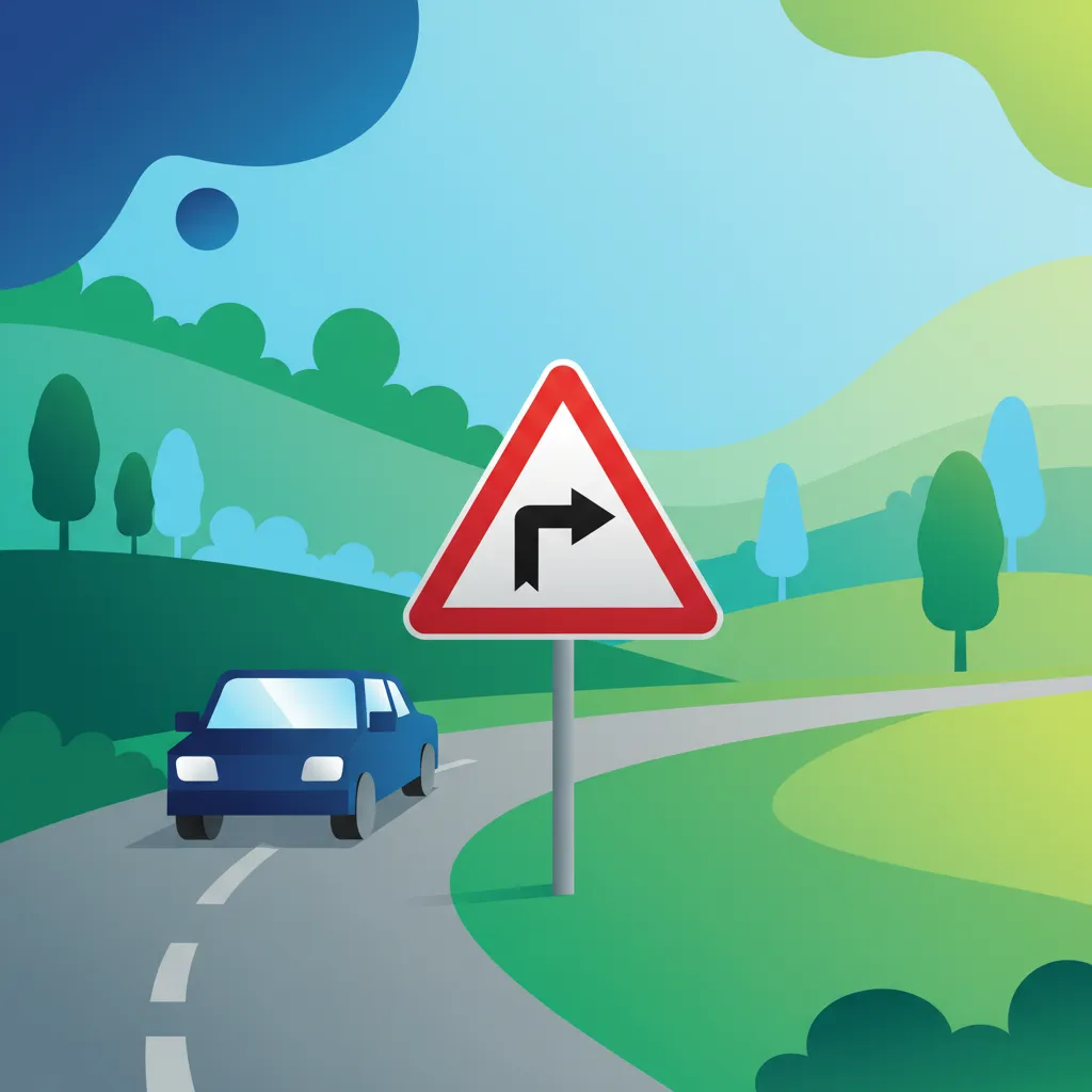Ilustracja tematu teorii jazdy Znaki ostrzegawcze dla uczniów w Holandia