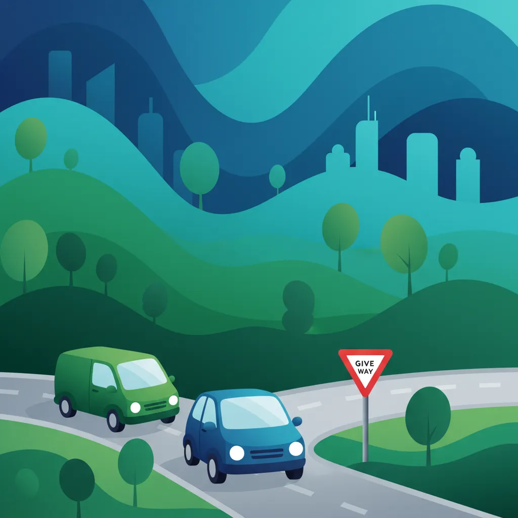 Illustration for the theory topic Give Way Sign Rules